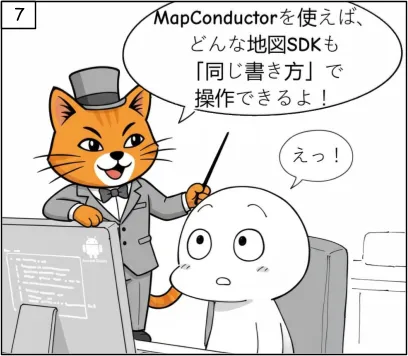 MapConductorを使えば、どんな地図SDKも「同じ書き方」で操作できるよ！
