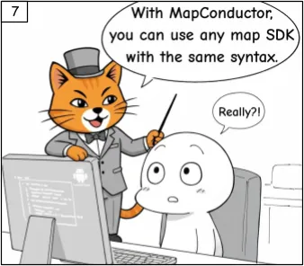 With MapConductor, you can use any map SDK with the same syntax.